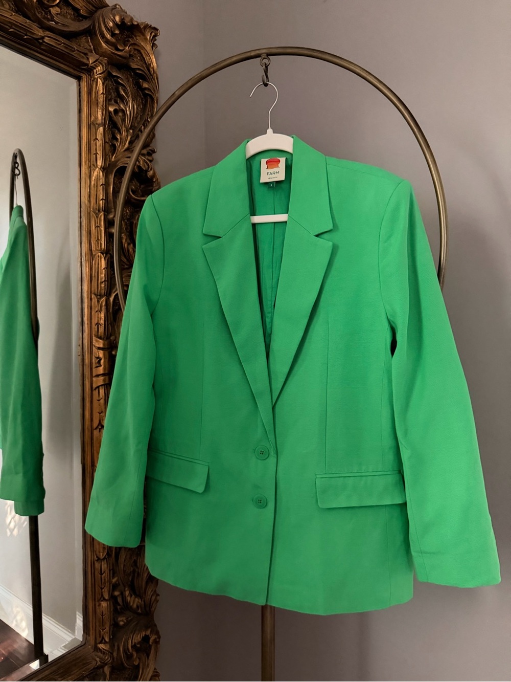 Farm Rio NWOT Kelly Green Tailored Blazer Jacket